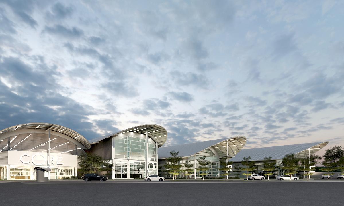 Architectural visualisation of the proposed CORE Salaya campus exterior